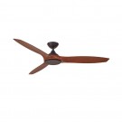 VENTILADOR DE TECHO DC WIFI NEGRO MADERA NOGAL 142 CM SIN LUZ