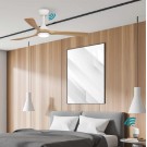 VENTILADOR DE TECHO DC BLANCO MADERA 142 CM SIN LUZ