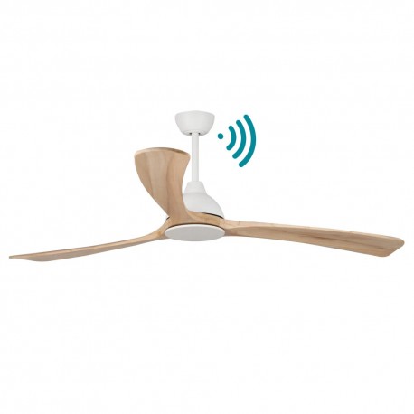 VENTILADOR DE TECHO DC WIFI BLANCO MADERA 217.5 CM SIN LUZ