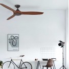 VENTILADOR DE TECHO DC NEGRO NOGAL 142 CM SIN LUZ