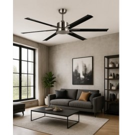 VENTILADOR DE TECHO DC ALUMINIO NEGRO 180 CM SIN LUZ