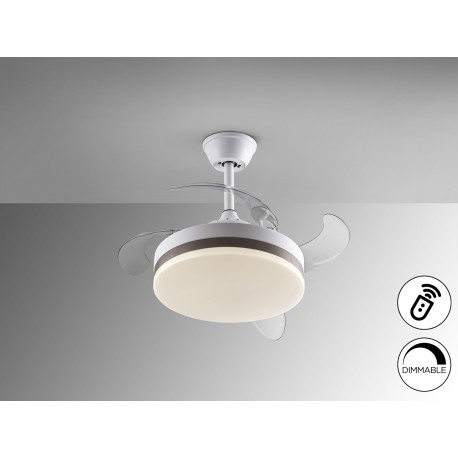 VENTILADOR DE TECHO DC RETRÁCTIL CCT 40/90CM BLANCO/BRONCE
