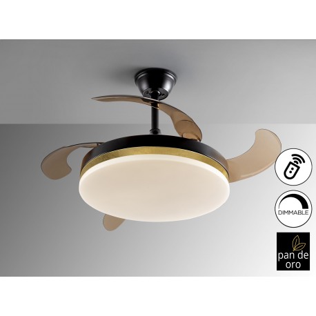 VENTILADOR DE TECHO DC RETRÁCTIL CCT 50/100CM NEGRO/ PAN DE ORO
