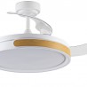 VENTILADOR  DE TECHO 32/55 CM BLANCO MADERA LED
