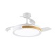 VENTILADOR  DE TECHO 32/55 CM BLANCO MADERA LED