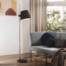 LÁMPARA DE PIE E27 BLANCO MADERA CON PANTALLA